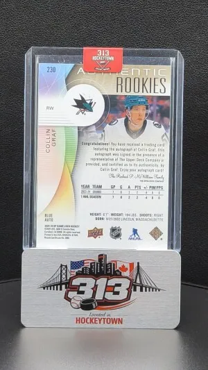 2024 Upper Deck SP Game Used Authentic Rookies Collin Graf #230 Blue Auto back