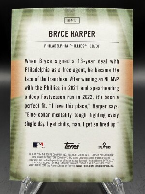 Bryce Harper (Phillies) 2024 Topps Series 2 Home Field Advantage #HFA- 17 back