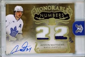 2023-24 Upper Deck The Cup Honorable Numbers Patch Auto /22 Auston Matthews