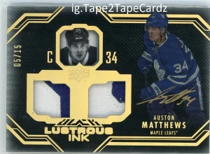 2016-17 Upper Deck Black Lustrous Ink Rookie Auto Patch /15 Auston Matthews