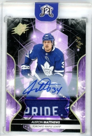 2019-20 Upper Deck SPx 1/1 Tag Auto Purple Auston Matthews