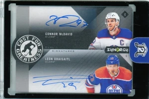 2023-24 UD Synergy Cast For Greatness Connor McDavid Leon Draisaitl Dual Auto