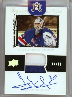 2022-23 Upper Deck The Cup Exquisite Patch Auto Henrik Lundqvist /10 front