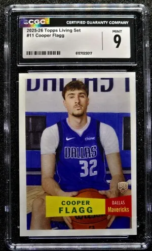 2025-26 Topps Living Set Cooper Flagg RC Rookie #11 Dallas Mavericks CGC 9 MINT front