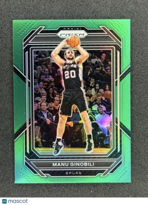 Manu Ginobili 2022-23 Panini Prizm 296 Prizms Green San Antonio Spurs