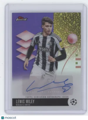 2026 Topps Finest UEFA Club Competitions Lewis Miley #BA-MY /75 Auto