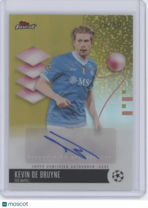 2026 Topps Finest UEFA Club Competitions Kevin De Bruyne #BA-KD Gold /50 Auto