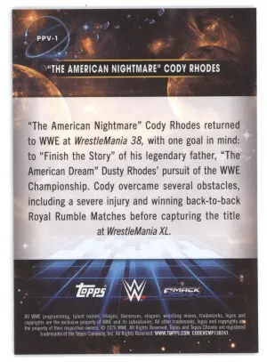 2026 Topps Chrome WWE Venus Cody Rhodes #PPV-1 back
