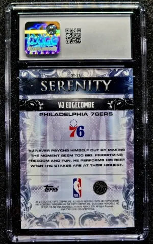 VJ Edgecombe 2025 Topps Chrome #SY-13 Serenity Rookie RC CGC 10 back