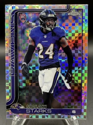 Malaki Starks (Ravens) 2025 NFL Topps Chrome X-Fractor (RC) #347 front