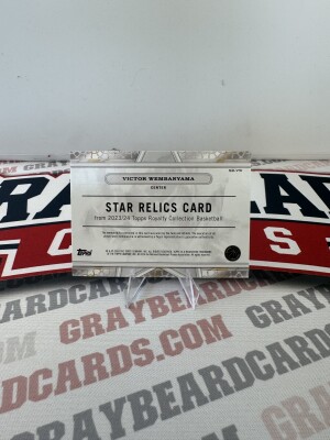 2024 Topps Royalty Collection RC Victor Wembanyama Star Relics Card /99 back