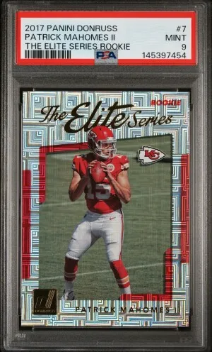 2017 Donruss Patrick Mahomes The Elite Series Rookie PSA 9 front