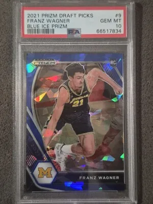 2021 Panini Prizm Draft Picks Franz Wagner Blue Ice Prizm front