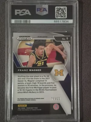 2021 Panini Prizm Draft Picks Franz Wagner Blue Ice Prizm back