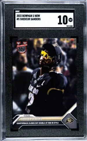 2023 Bowman University Now Shedeur Sanders SGC 10 front