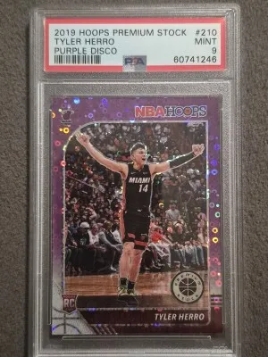 2019 Panini Hoops Premium Stock Tyler Herro Purple Disco front