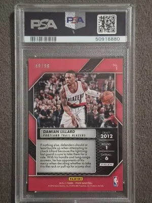 2016 Panini Prizm First Step Damian Lillard First Step-Blue Wave Prizm back