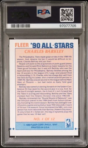 1990 Fleer All-Stars Charles Barkley back