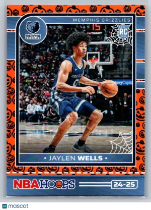 Jaylen Wells Rookie 2024-25 Hoops Haunted Hoops 272 Orange Memphis Grizzlies