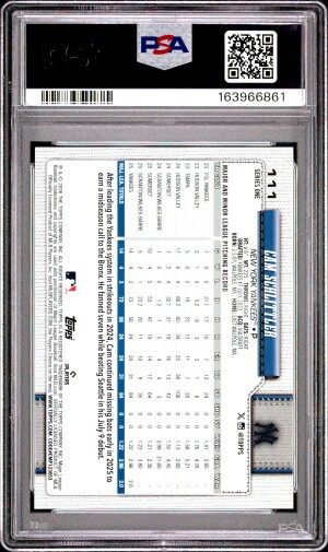 2026 Topps Cam Schlittler Spring Training Psa 10 back