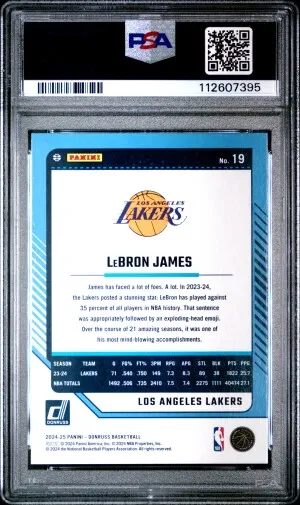 2024 Panini Donruss LeBron James #19 Winter PSA 10 back