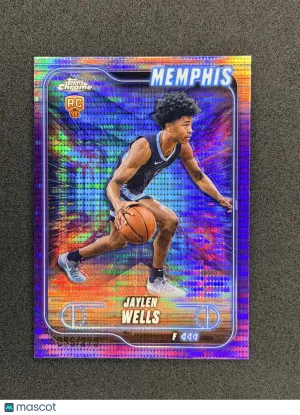 Jaylen Wells RC 2024-25 Topps Chrome 185 Purple Sonar Refractor /275 Grizzlies
