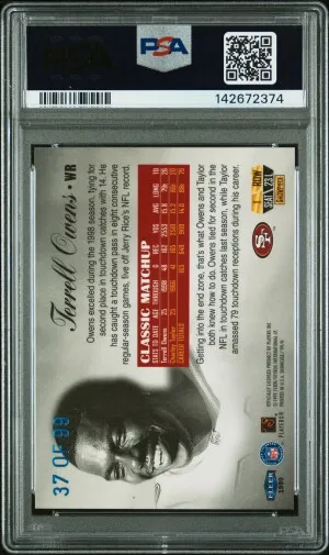 1999 Flair Showcase Legacy Collection Terrell Owens Legacy Collection back