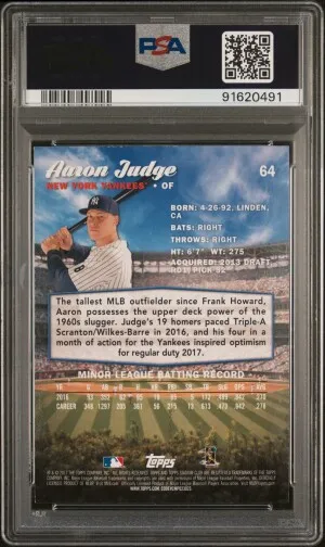 2017 Stadium Club Aaron Judge back