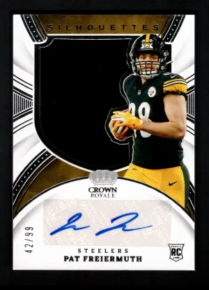 Pat Freiermuth 2021 Panini Chronicles Crown Royal Silhouettes /99 Patch Rookie RC Auto front