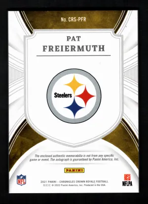 Pat Freiermuth 2021 Panini Chronicles Crown Royal Silhouettes /99 Patch Rookie RC Auto back