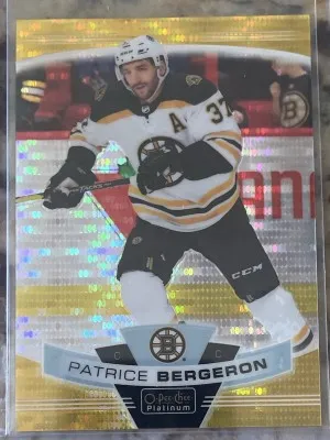 Patrice Bergeron Seismic Gold /50 front