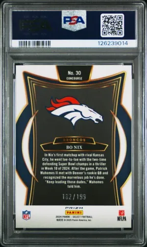 2024 Panini Select Bo Nix White Shock back