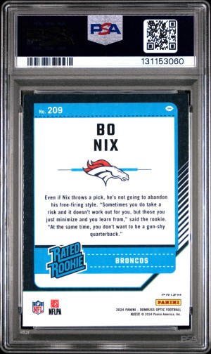 2024 Panini Donruss Optic Bo Nix Red Mojo back