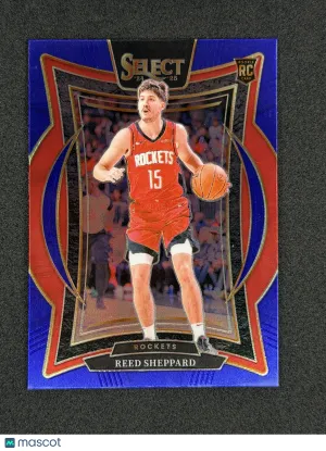 Reed Sheppard Rookie 2024-25 Panini Select 68 Blue (Retail) Houston Rockets