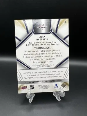 Alex Ovechkin 2021-22 Ultimate Collection Gold Auto /35 back