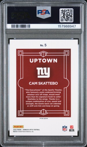 2025 Panini Donruss Optic Uptown Cam Skattebo #5 back