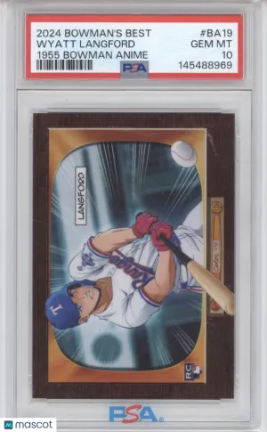 2024 Bowman's Best 1955 Bowman Anime Wyatt Langford #BA-19 PSA 10 front