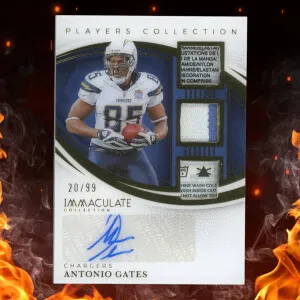 2025 Panini Immaculate Antonio Gates Players Collection Auto Patch /99 front