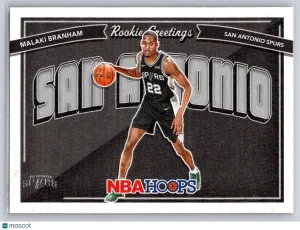 Malaki Branham 2022-23 Hoops 20 Rookie Greetings San Antonio Spurs