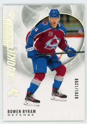 2020-21 SP #140 Bowen Byram Rookie Card /1299 front