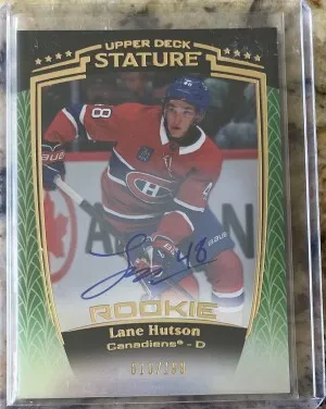 Lane Hutson Stature Rookie Auto /199 front