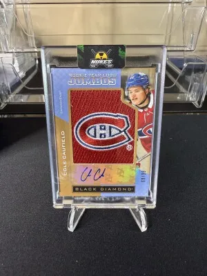 Cole Caufield Rookie Black Diamond /99 Team Logo Jumbo front