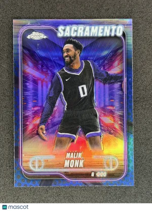 Malik Monk 2024-25 Topps Chrome 141 Blue Basketball Refractor Sacramento Kings