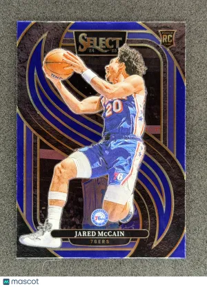 Jared McCain Rookie 2024-25 Panini Select 184 Blue (Retail) Philadelphia 76ers