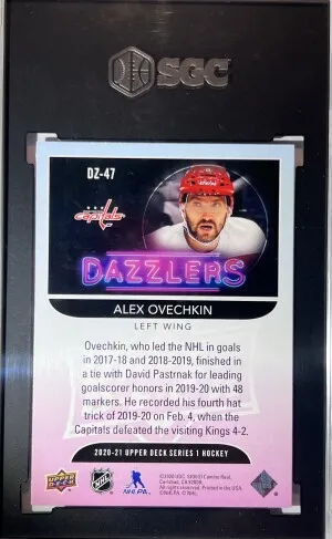2020 Upper Deck Alex Ovechkin Pink Dazzlers SGC 10 back