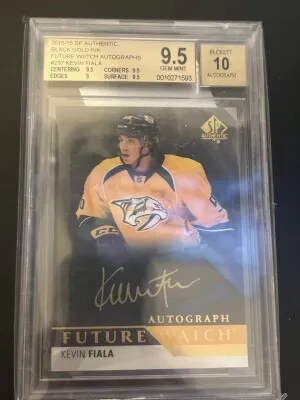 2015-16 Kevin Fiala Black Future Watch Auto BGS 9.5 front
