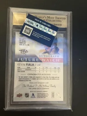 2015-16 Kevin Fiala Black Future Watch Auto BGS 9.5 back