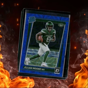 2021 Donruss Optic Elijah Moore Blue Scope Prizm Rated Rookie #216
