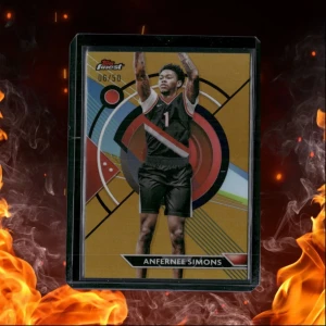 2023-24 Topps Finest Basketball Anfernee Simons Gold Refractor 06/50 #7