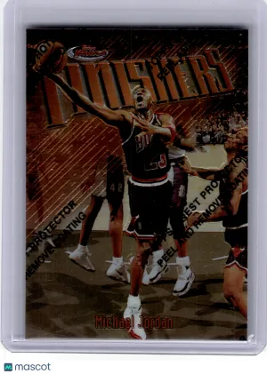 1997 Topps Finest Finishers Basketball—Michael Jordan #F1 Refractor —Very Good front